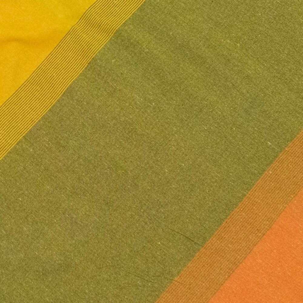 Cotton Baja Hoodie With Pocket - Tri Color (Orange) - Picture 3 of 4